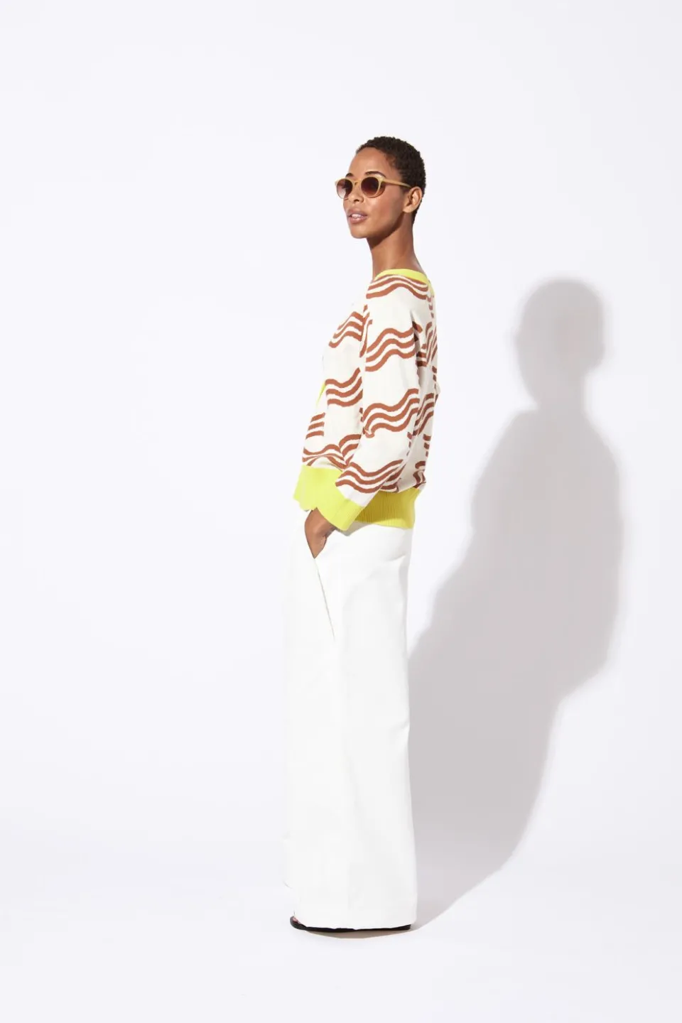 Fashion Mapoésie CARDIGAN NOTO EL MAR CARAMEL LIME