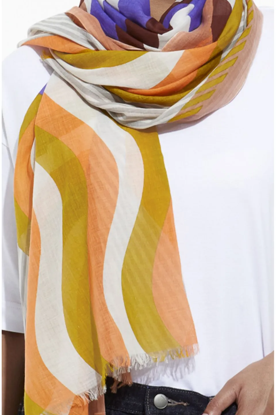 Outlet Mapoésie Foulard Gamma Peche Violet