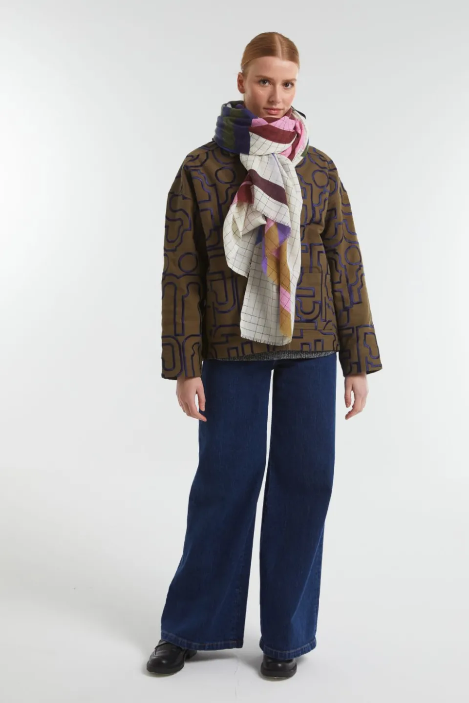 Outlet Mapoésie Foulard Shibuya Bleu Kaki