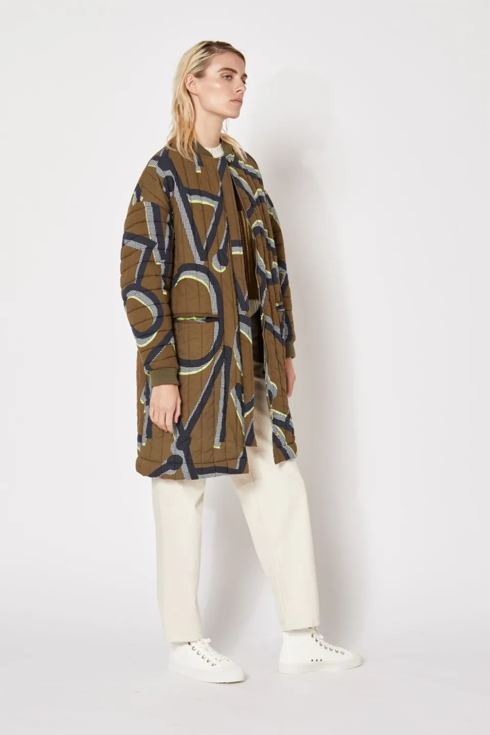 Fashion Mapoésie MANTEAU JIM MONOGRAMME KAKI