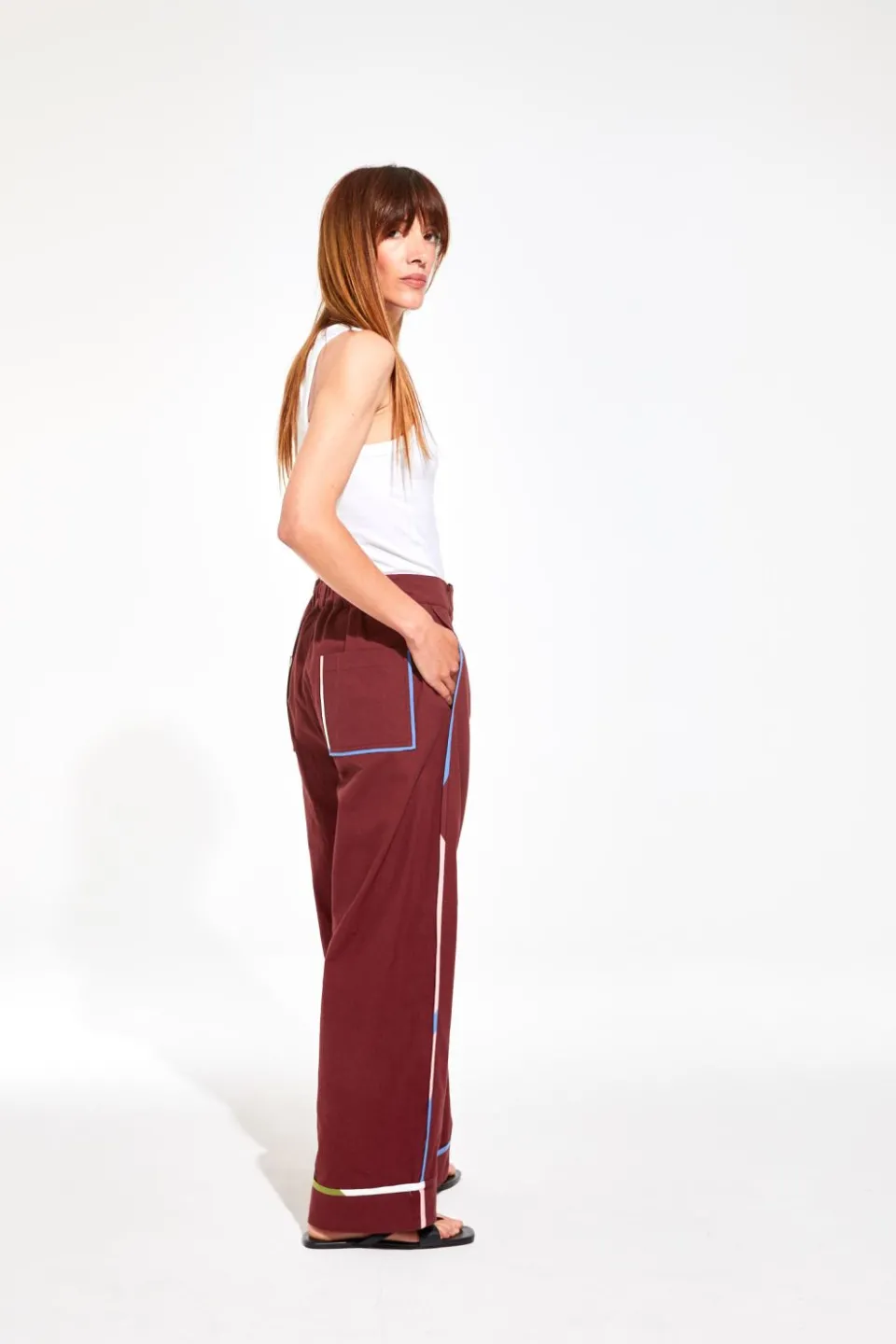 Outlet Mapoésie Pantalon Victor Melodie Bordeaux