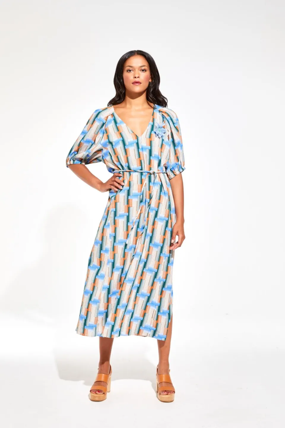 Best Mapoésie Robe Alba Echo Bleu