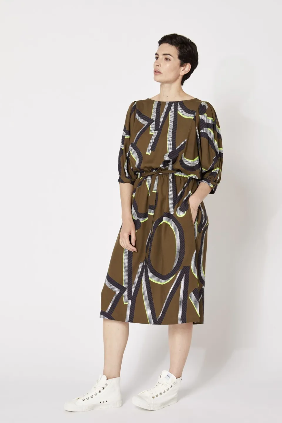Discount Mapoésie ROBE SAYA MONOGRAMME KAKI