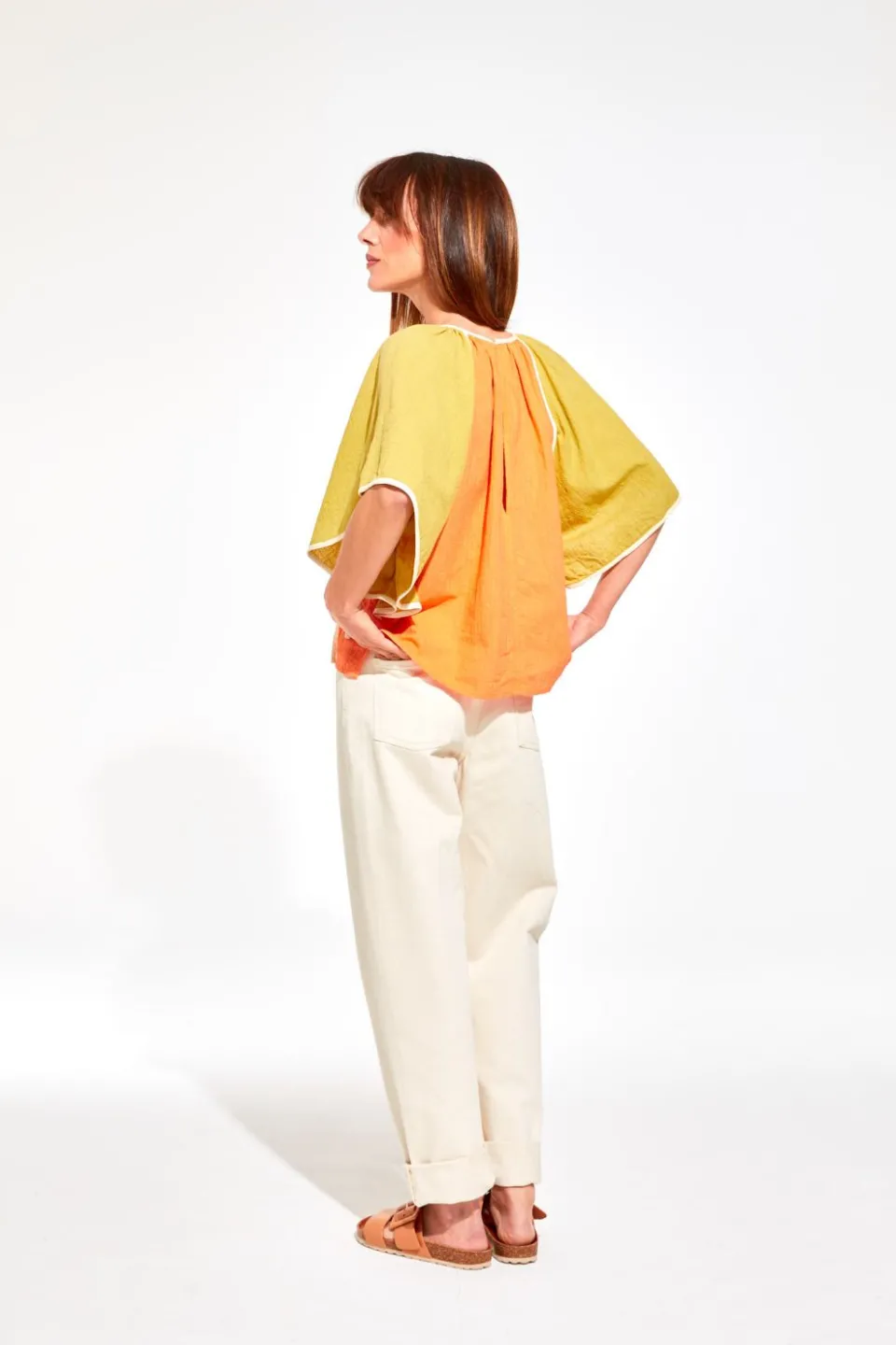 Clearance Mapoésie Top Lita Zephyr Orange Kaki